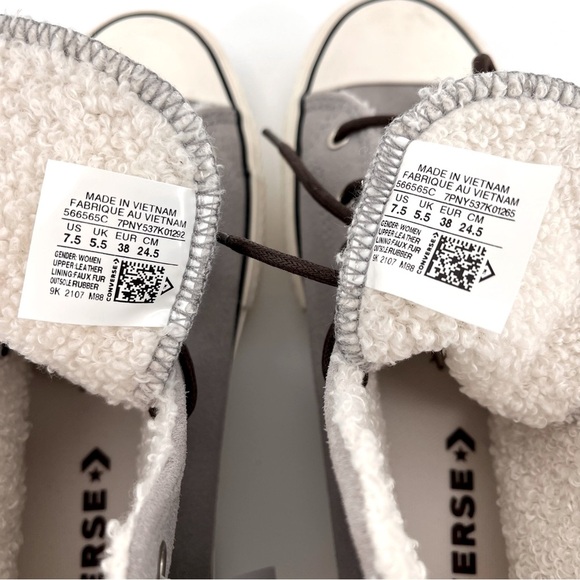 NEW CONVERSE Womens Sherpa Chuck Taylor All Star Platform High Top Sneaker 7.5 - Picture 10 of 12